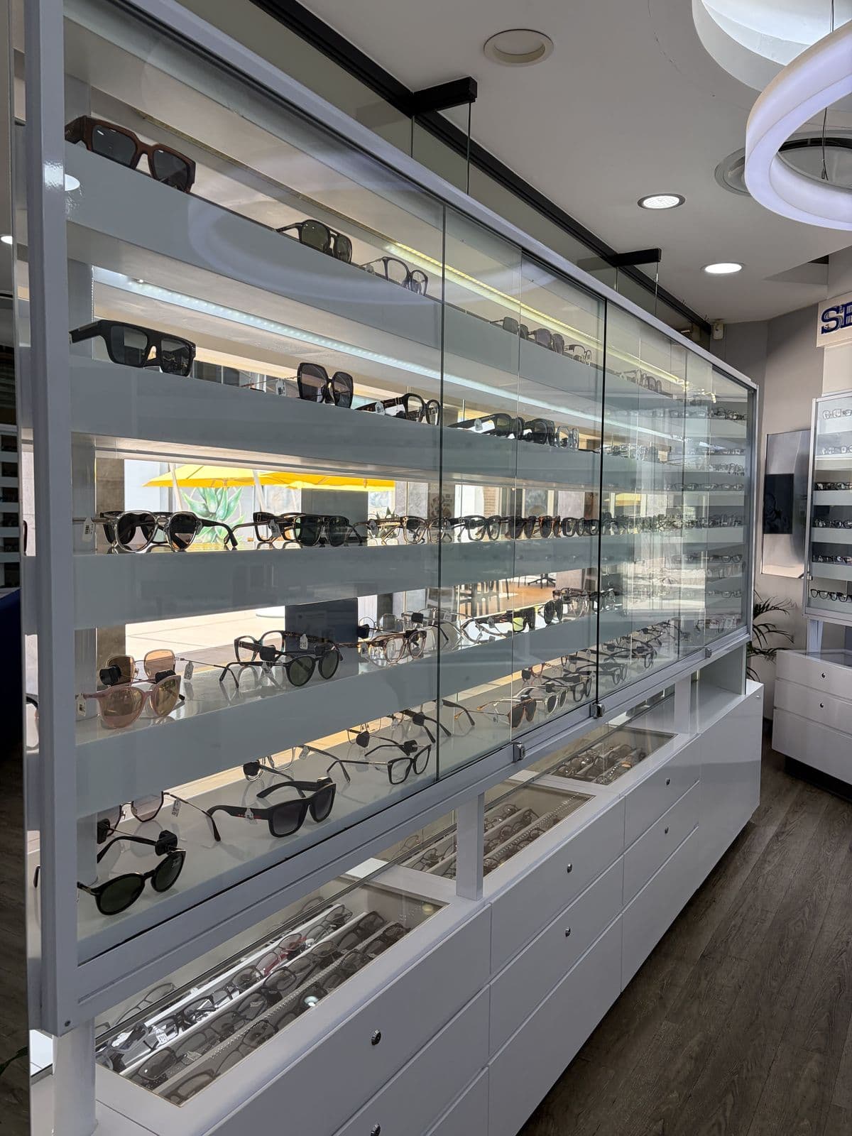 The frame wall at Bryanston Optometrists